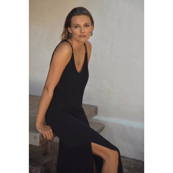 Anthropologie Shoreline Black Open-Back Maxi Dress - Picture 4 of 8